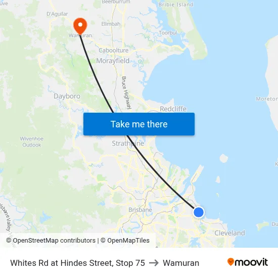 Whites Rd at Hindes Street, Stop 75 to Wamuran map
