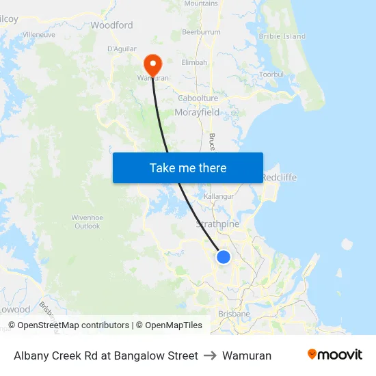 Albany Creek Rd at Bangalow Street to Wamuran map