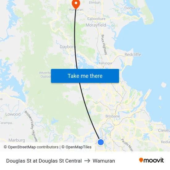 Douglas St at Douglas St Central to Wamuran map
