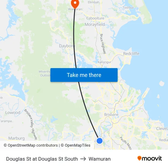 Douglas St at Douglas St South to Wamuran map