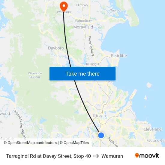Tarragindi Rd at Davey Street, Stop 40 to Wamuran map