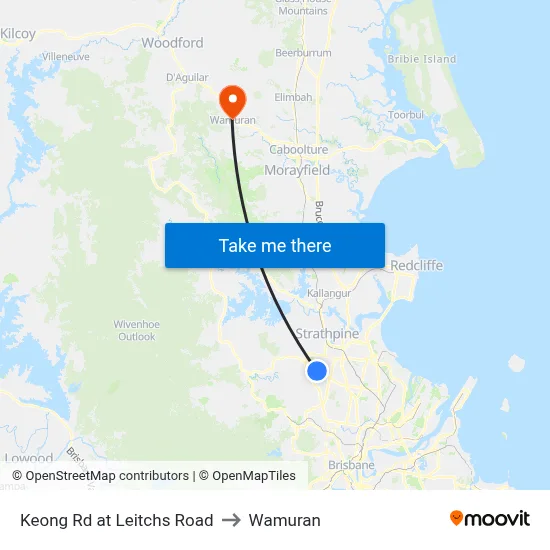 Keong Rd at Leitchs Road to Wamuran map