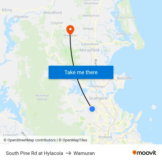 South Pine Rd at Hylacola to Wamuran map