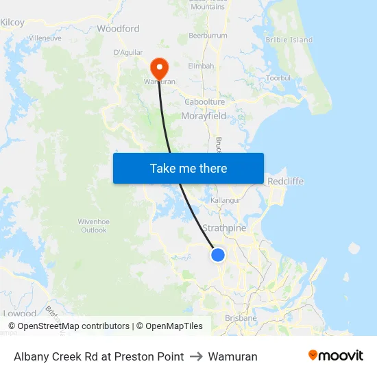 Albany Creek Rd at Preston Point to Wamuran map