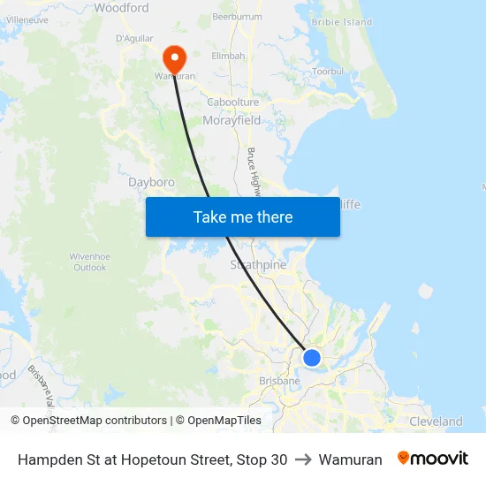 Hampden St at Hopetoun Street, Stop 30 to Wamuran map