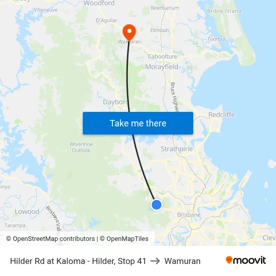 Hilder Rd at Kaloma - Hilder, Stop 41 to Wamuran map