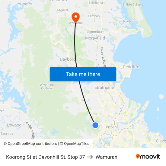 Koorong St at Devonhill St, Stop 37 to Wamuran map