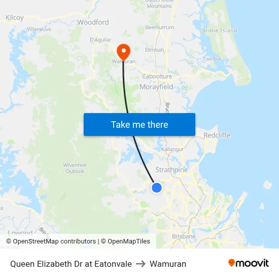 Queen Elizabeth Dr at Eatonvale to Wamuran map