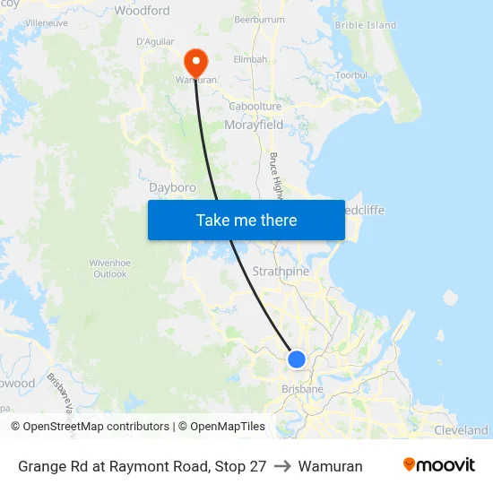 Grange Rd at Raymont Road, Stop 27 to Wamuran map