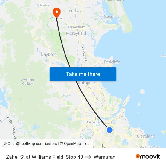 Zahel St at Williams Field, Stop 40 to Wamuran map