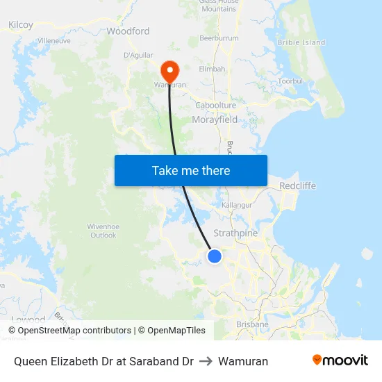 Queen Elizabeth Dr at Saraband Dr to Wamuran map