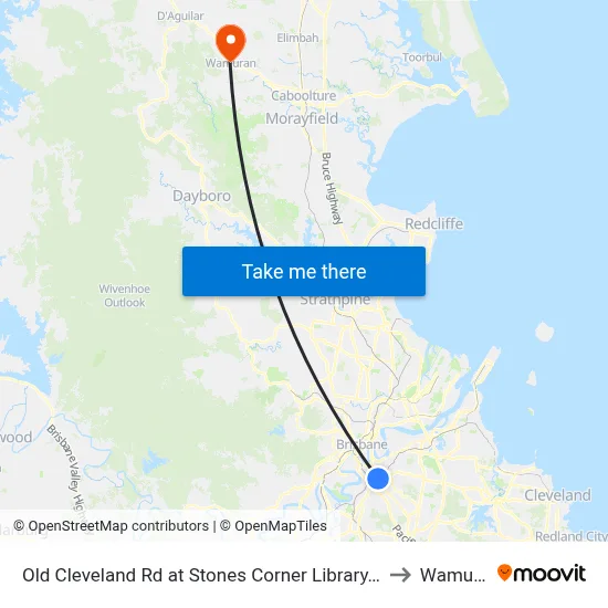 Old Cleveland Rd at Stones Corner Library, Stop 17 to Wamuran map