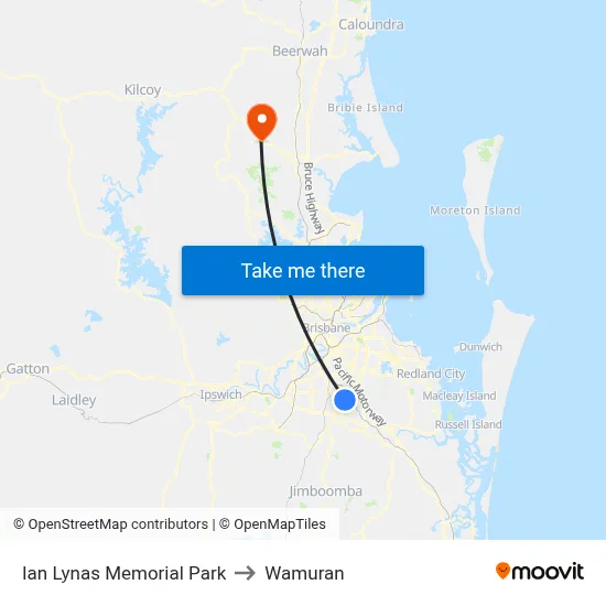 Ian Lynas Memorial Park to Wamuran map