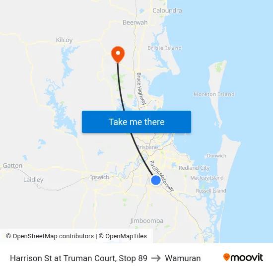 Harrison St at Truman Court, Stop 89 to Wamuran map