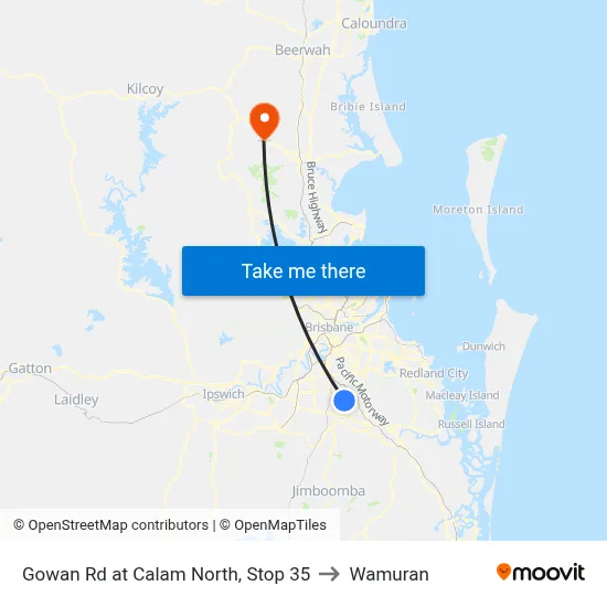 Gowan Rd at Calam North, Stop 35 to Wamuran map