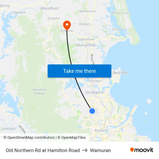 Old Northern Rd at Hamilton Road to Wamuran map