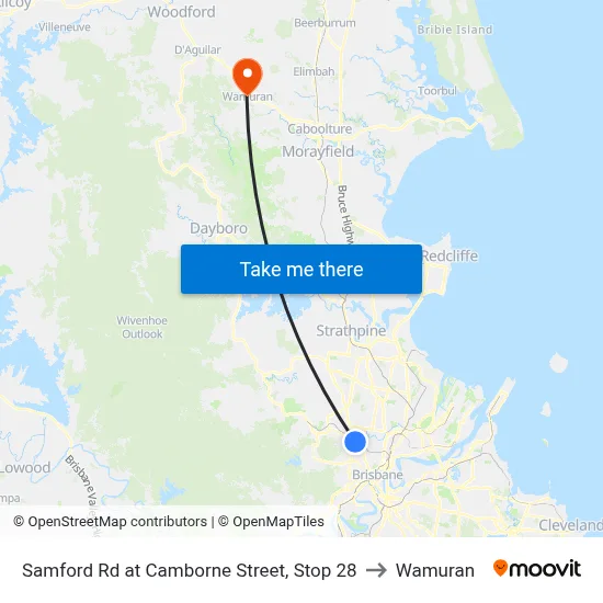 Samford Rd at Camborne Street, Stop 28 to Wamuran map