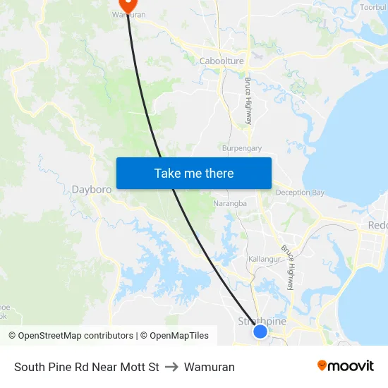 South Pine Rd Near Mott St to Wamuran map