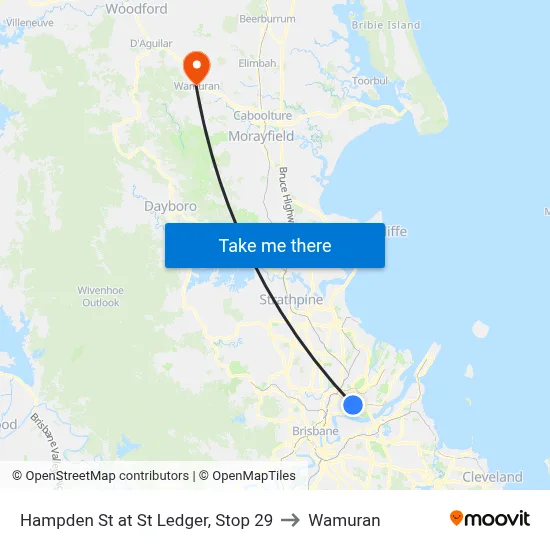 Hampden St at St Ledger, Stop 29 to Wamuran map