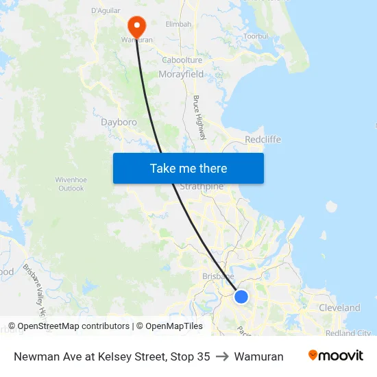 Newman Ave at Kelsey Street, Stop 35 to Wamuran map