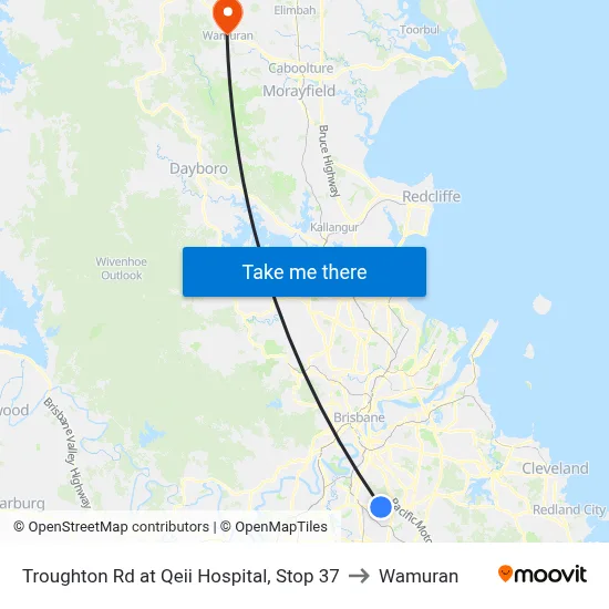Troughton Rd at Qeii Hospital, Stop 37 to Wamuran map