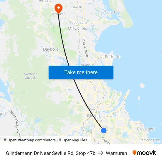 Glindemann Dr Near Seville Rd, Stop 47b to Wamuran map