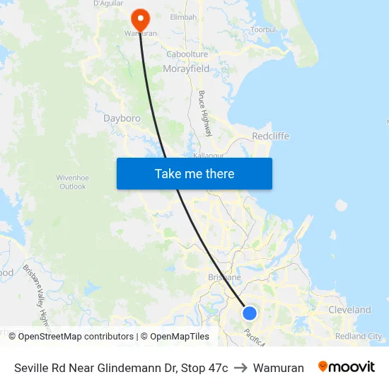 Seville Rd Near Glindemann Dr, Stop 47c to Wamuran map
