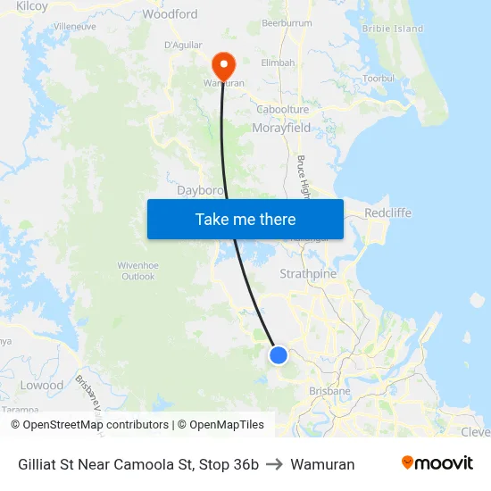 Gilliat St Near Camoola St, Stop 36b to Wamuran map