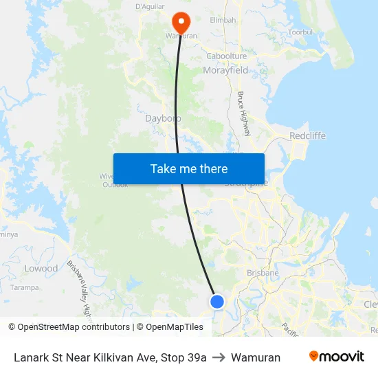 Lanark St Near Kilkivan Ave, Stop 39a to Wamuran map
