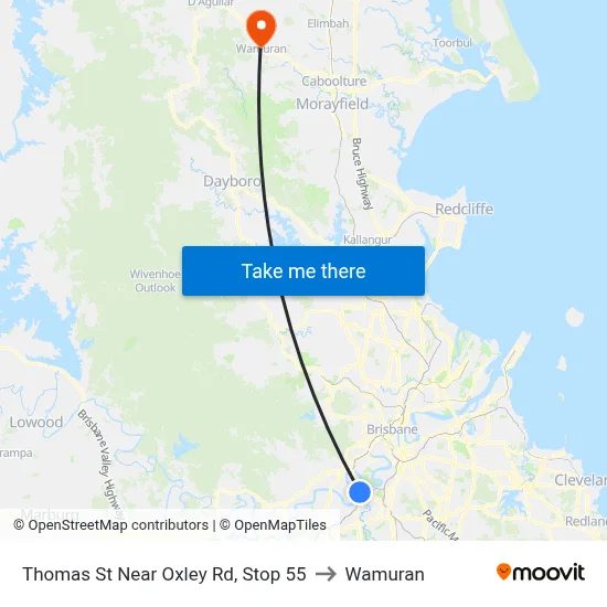Thomas St Near Oxley Rd, Stop 55 to Wamuran map