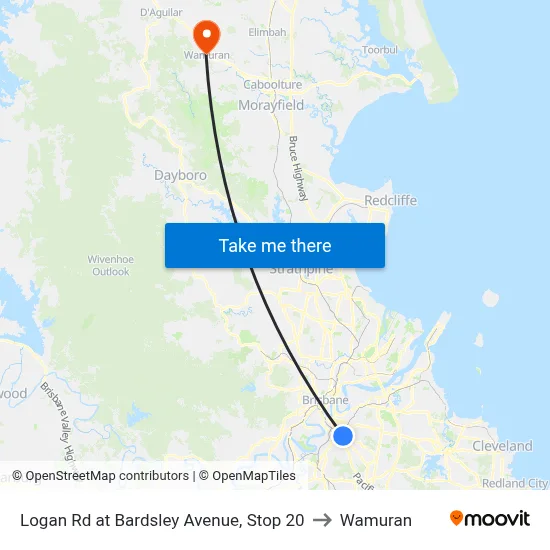 Logan Rd at Bardsley Avenue, Stop 20 to Wamuran map