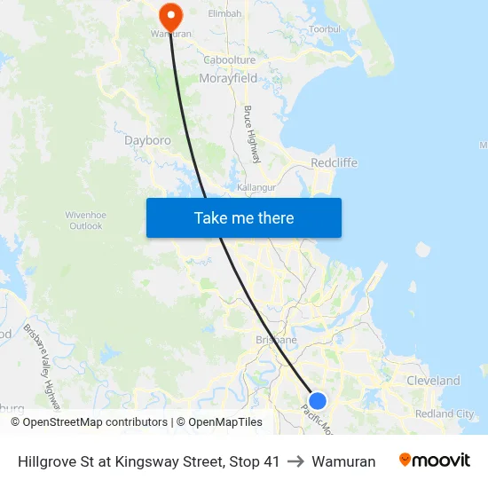 Hillgrove St at Kingsway Street, Stop 41 to Wamuran map