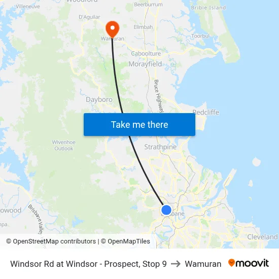 Windsor Rd at Windsor - Prospect, Stop 9 to Wamuran map