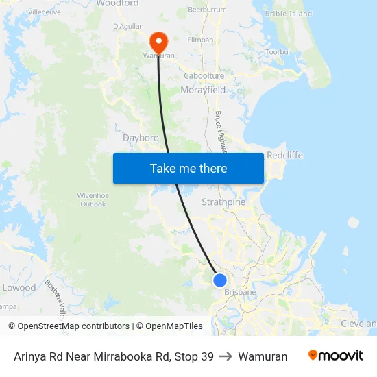 Arinya Rd Near Mirrabooka Rd, Stop 39 to Wamuran map
