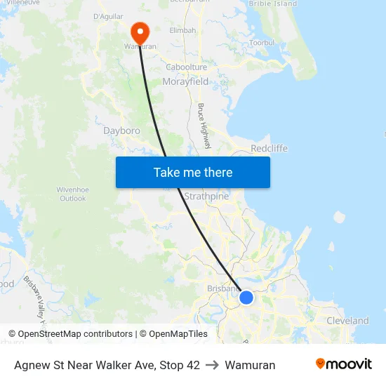 Agnew St Near Walker Ave, Stop 42 to Wamuran map