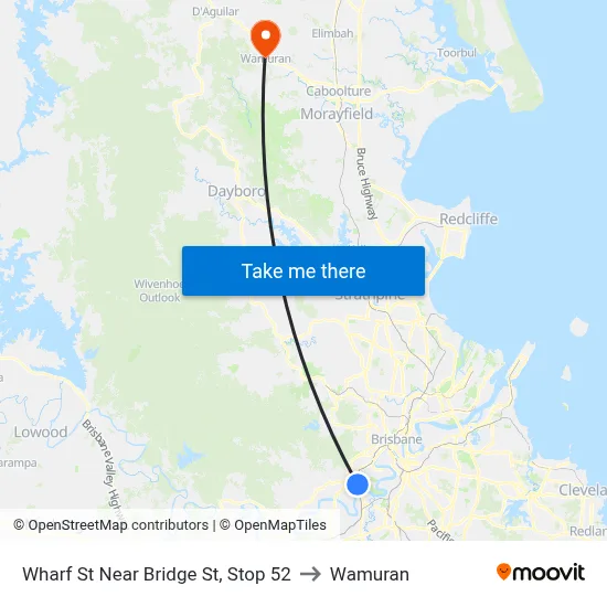 Wharf St Near Bridge St, Stop 52 to Wamuran map