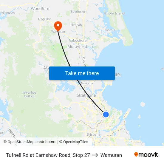 Tufnell Rd at Earnshaw Road, Stop 27 to Wamuran map