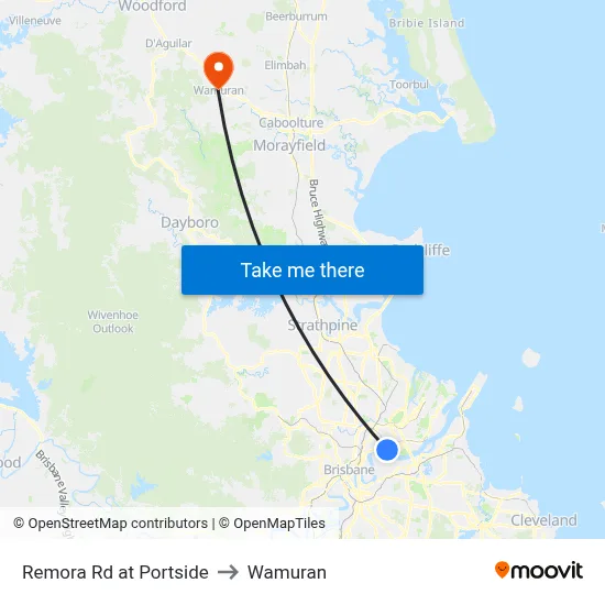 Remora Rd at Portside to Wamuran map