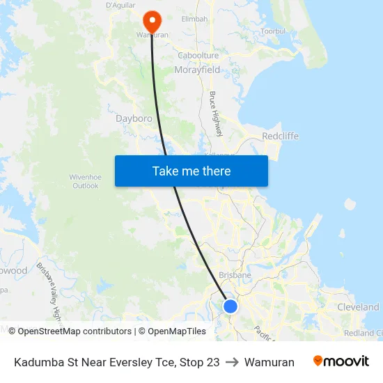 Kadumba St Near Eversley Tce, Stop 23 to Wamuran map