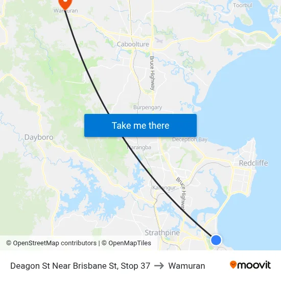Deagon St Near Brisbane St, Stop 37 to Wamuran map