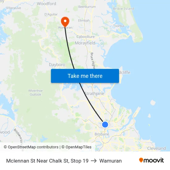 Mclennan St Near Chalk St, Stop 19 to Wamuran map