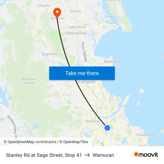 Stanley Rd at Sage Street, Stop 41 to Wamuran map