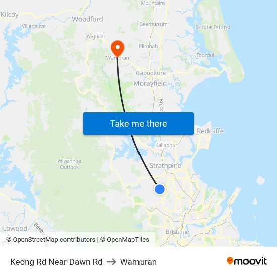 Keong Rd Near Dawn Rd to Wamuran map