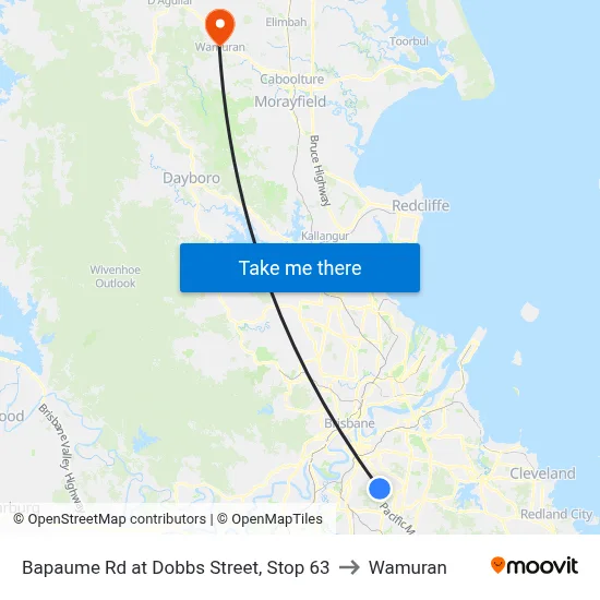 Bapaume Rd at Dobbs Street, Stop 63 to Wamuran map