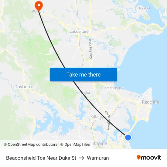 Beaconsfield Tce Near Duke St to Wamuran map