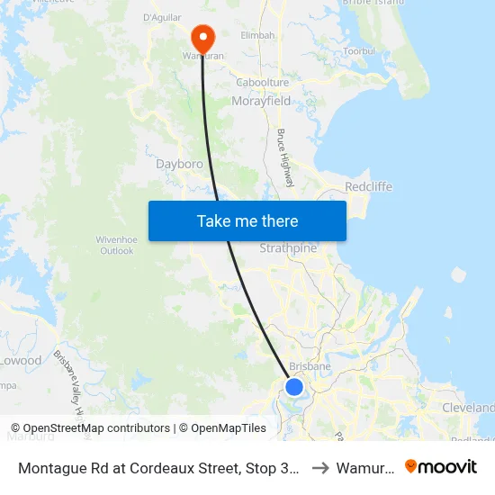 Montague Rd at Cordeaux Street, Stop 30/14 to Wamuran map