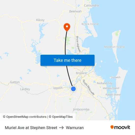 Muriel Ave at Stephen Street to Wamuran map