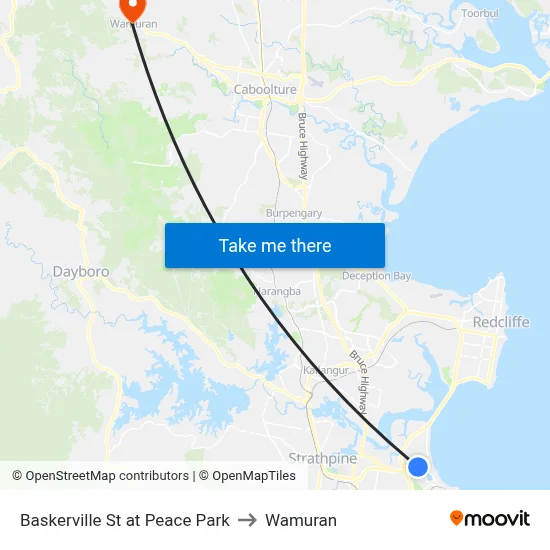 Baskerville St at Peace Park to Wamuran map