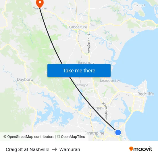 Craig St at Nashville to Wamuran map