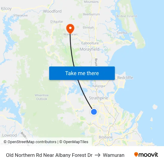 Old Northern Rd Near Albany Forest Dr to Wamuran map